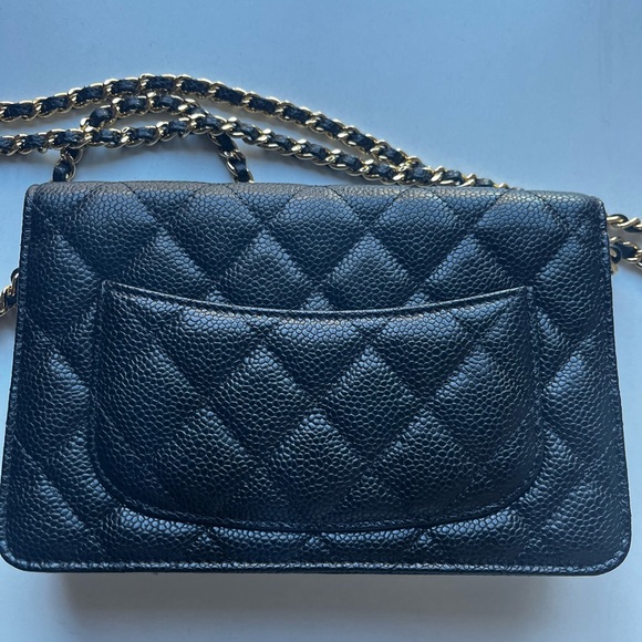 Chanel Black Wallet on a Gold Chain - Picture 6 of 6